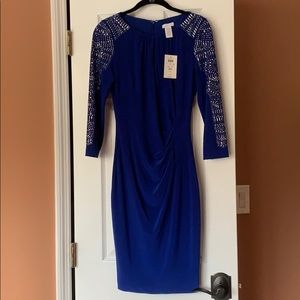 Three Quarter Sleeve Blue Caché Dress